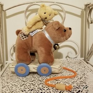 Rare Vtg 1998 Cherished Teddies Limited Edition Pull-a-longs Bear with Teddy